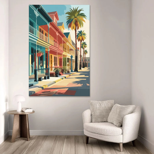Galveston Downtown Charm - Canvas Wall Art - Sofa - 40x60