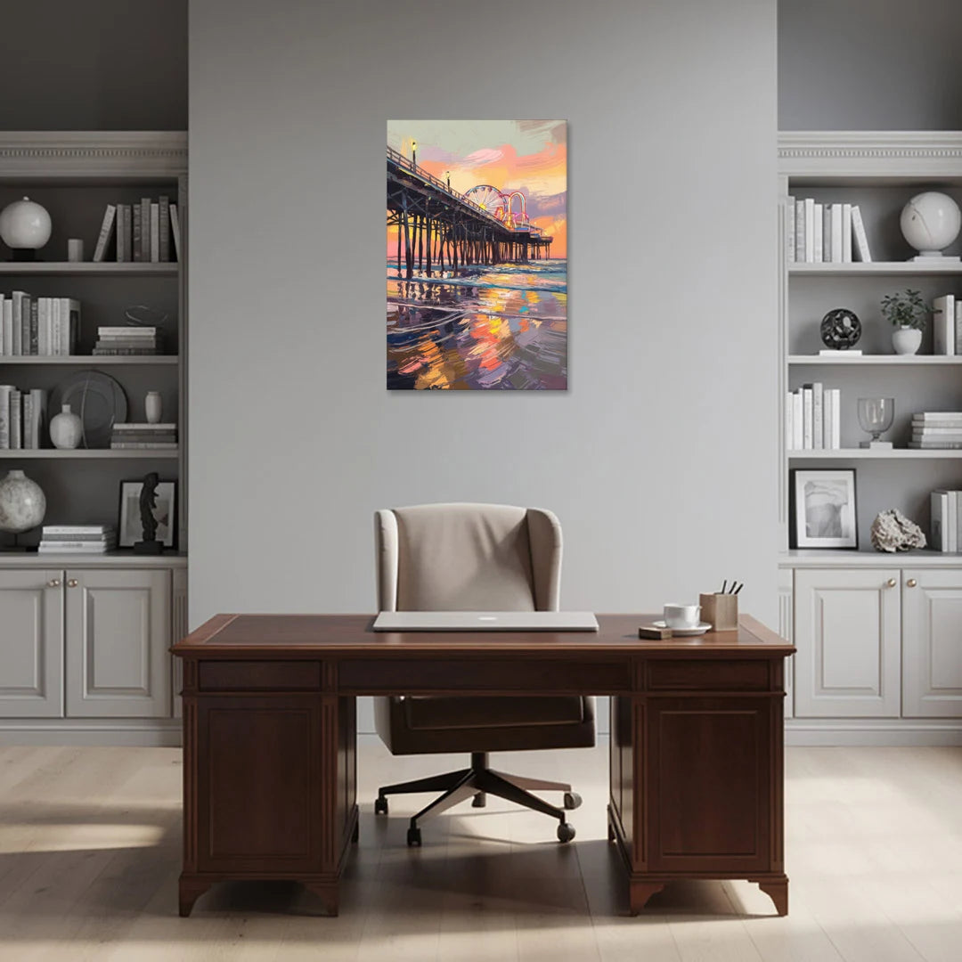 Galveston Historic Pier - Canvas Wall Art - Office - 24x36