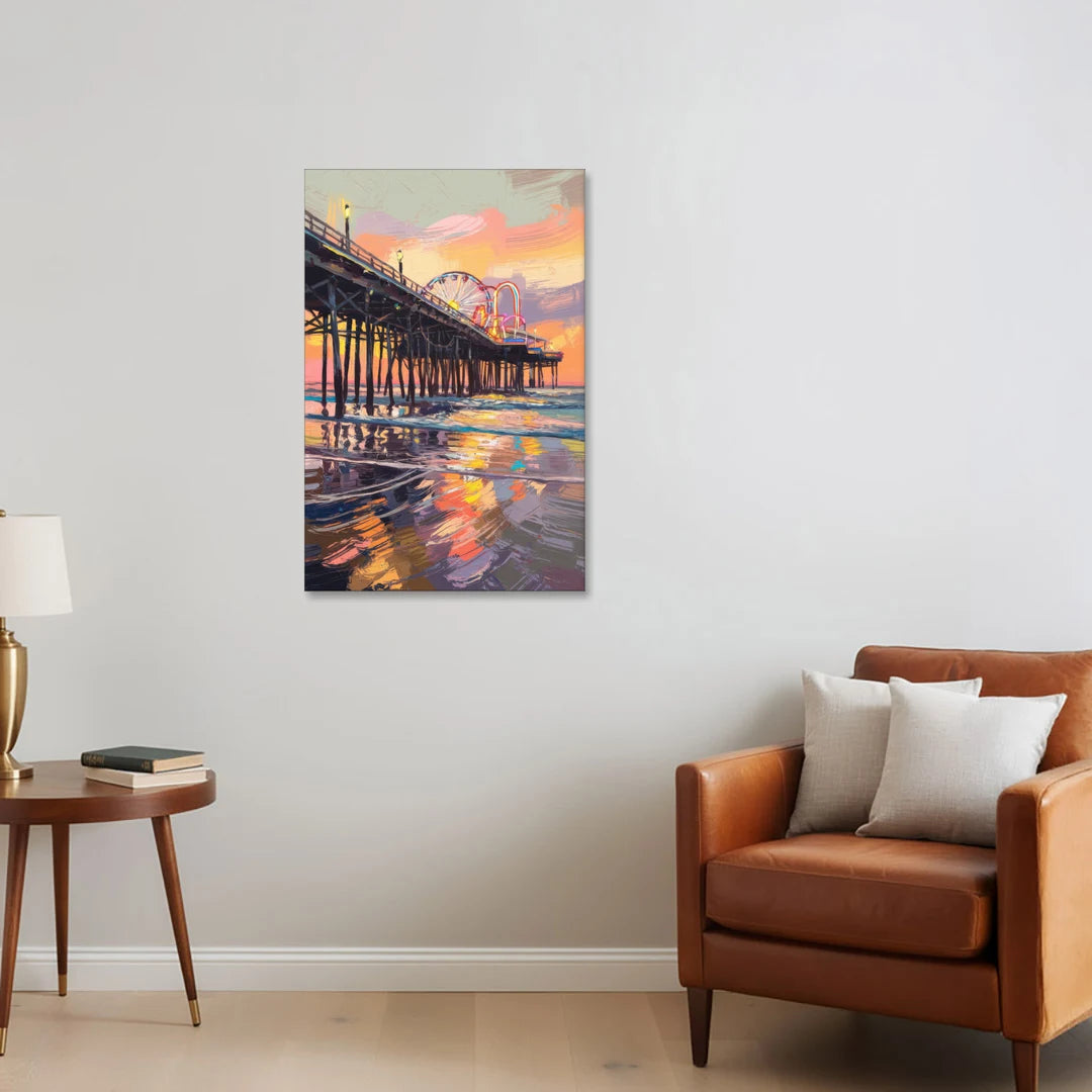 Galveston Historic Pier - Canvas Wall Art - Sofa - 24x36