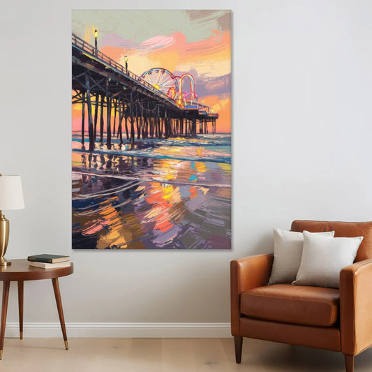 Galveston Historic Pier - Canvas Wall Art - Sofa - 40x60