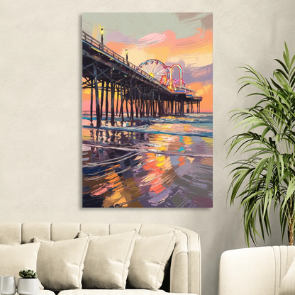 Galveston Historic Pier Sitting Room - Canvas Wall Art