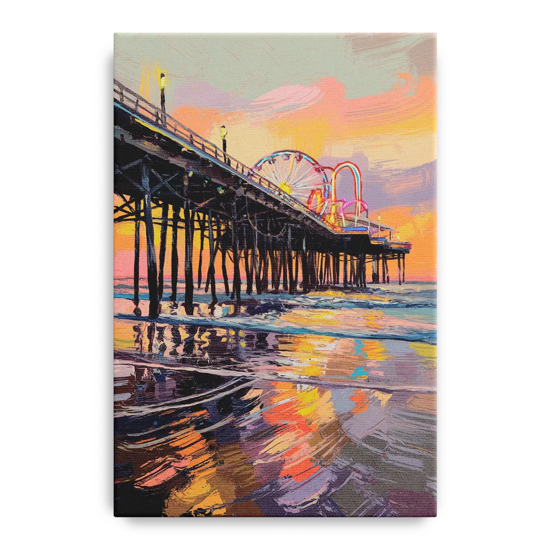 Galveston Historic Pier Front - Canvas Wall Art