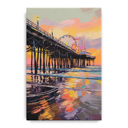 Galveston Historic Pier Front - Canvas Wall Art