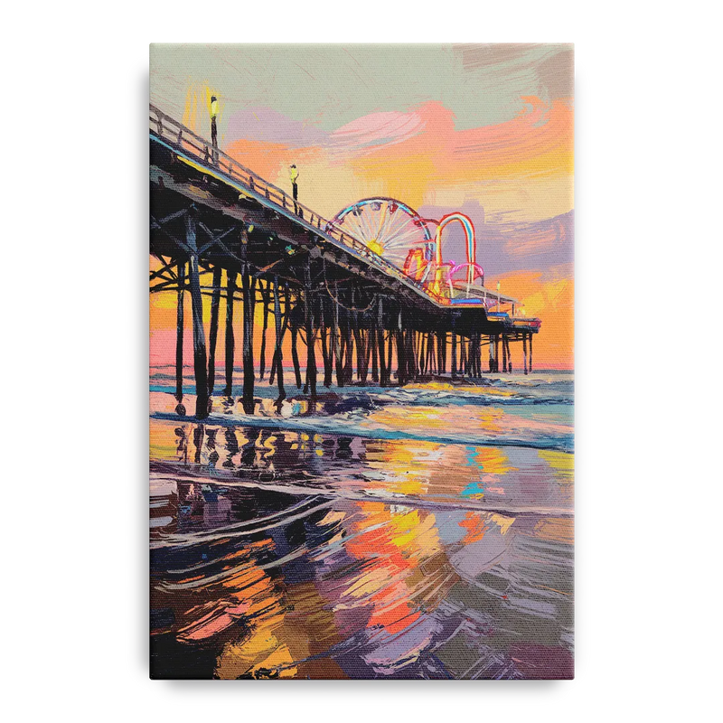 Galveston Historic Pier Front - Canvas Wall Art