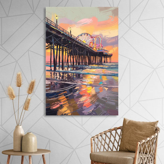 Galveston Historic Pier Living Room - Canvas Wall Art