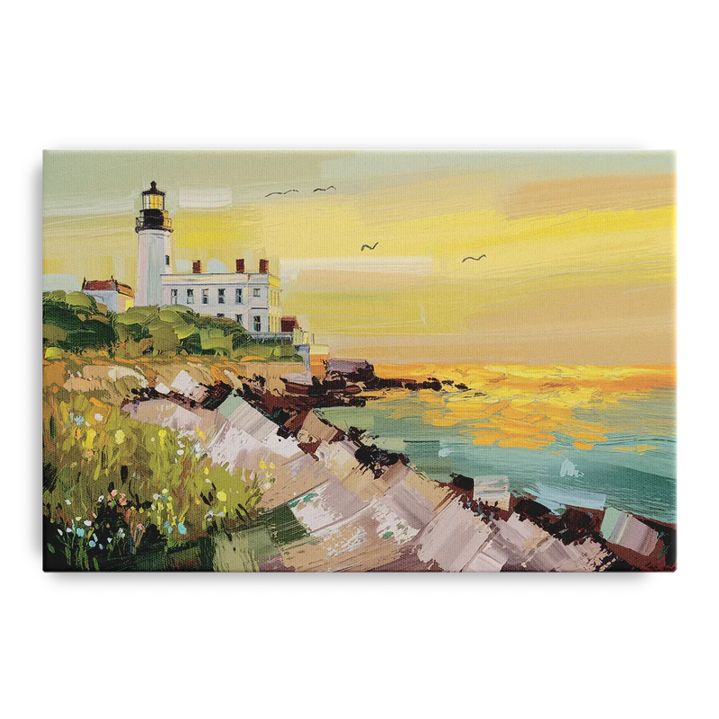 Galveston Lighthouse View Front - Canvas Wall Art