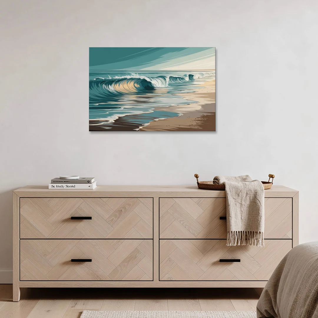 Galveston Ocean Waves - Canvas Wall Art - Coffee Table - 36x24