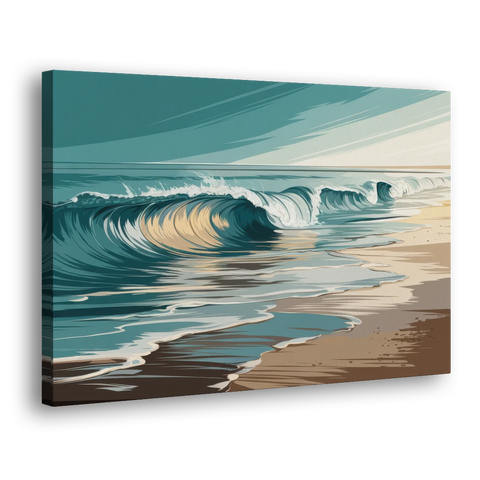 Galveston Ocean Waves - Canvas Wall Art - Side