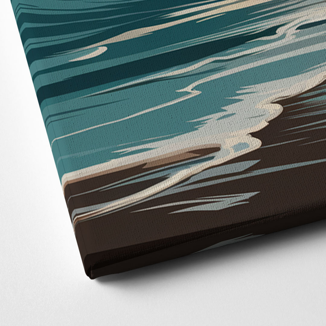 Galveston Ocean Waves Canvas Close Up