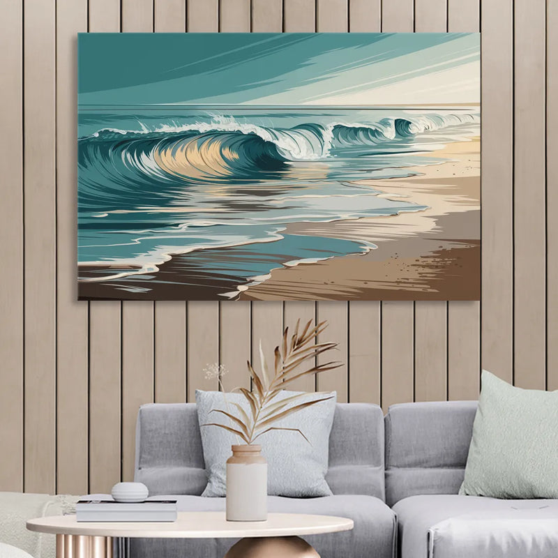 Galveston Ocean Waves Sitting Room - Canvas Wall Art