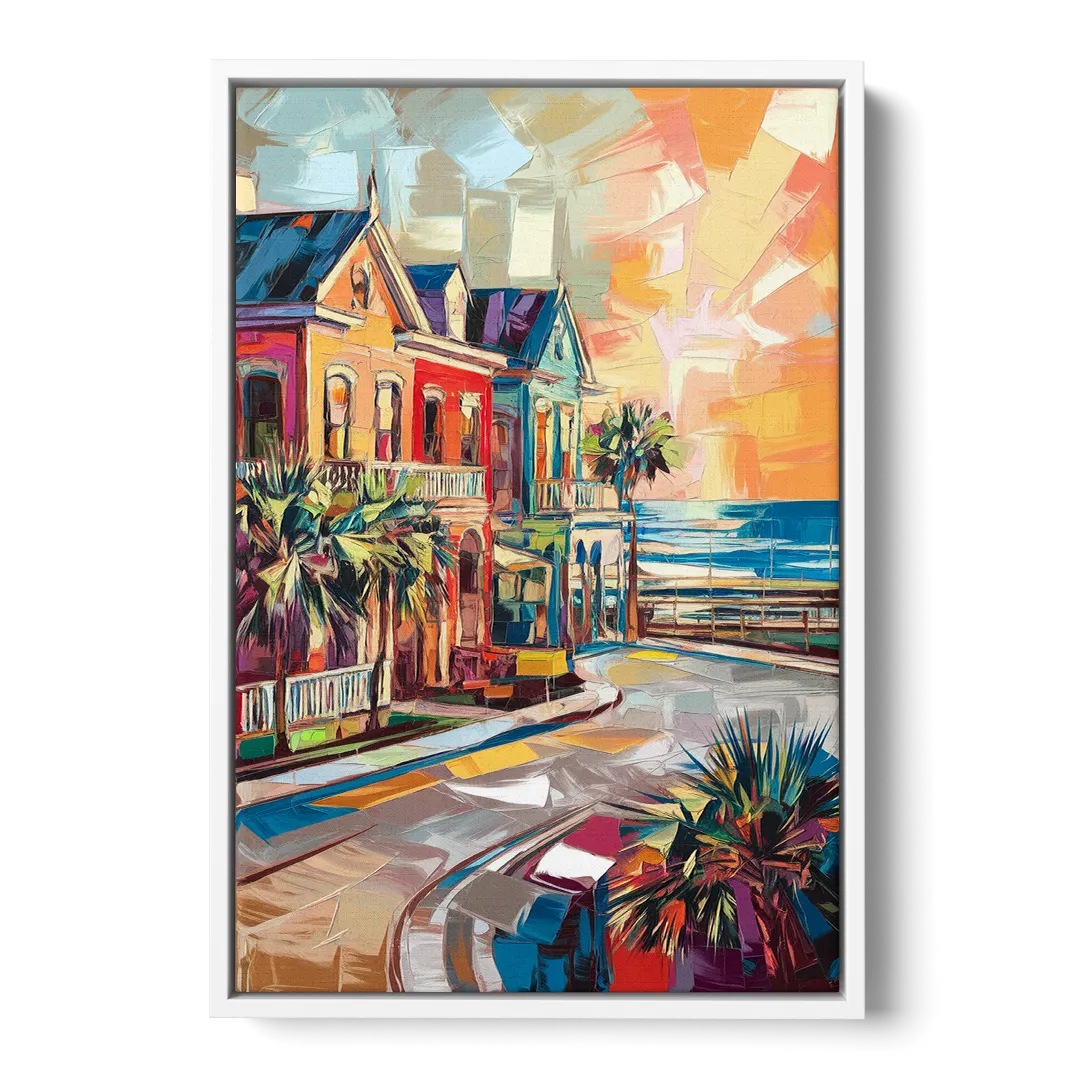 Galveston Texas Pride Front - White Canvas Wall Art