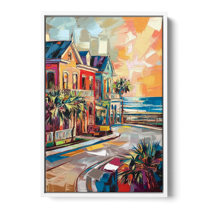 Galveston Texas Pride Front - White Canvas Wall Art