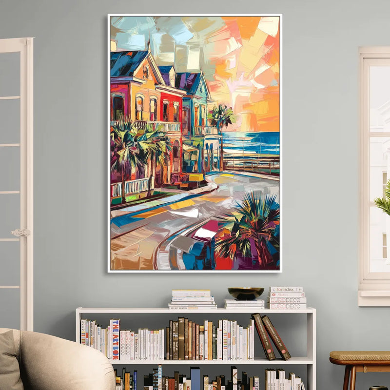 Galveston Texas Pride Living Room - White Canvas Wall Art