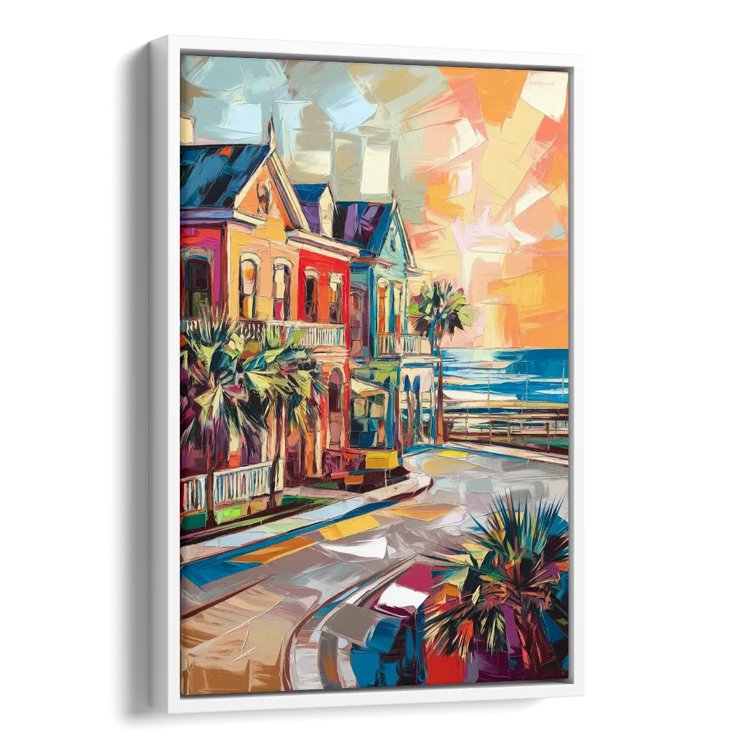Galveston Texas Pride Side - White Canvas Wall Art