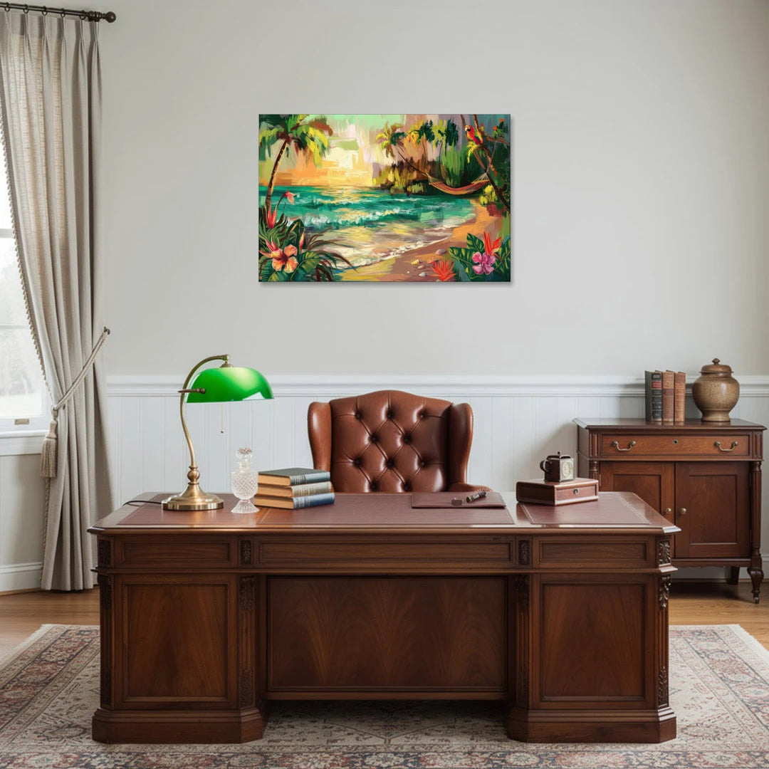 Galveston Tropical Paradise - Canvas Wall Art - Office - 36x24