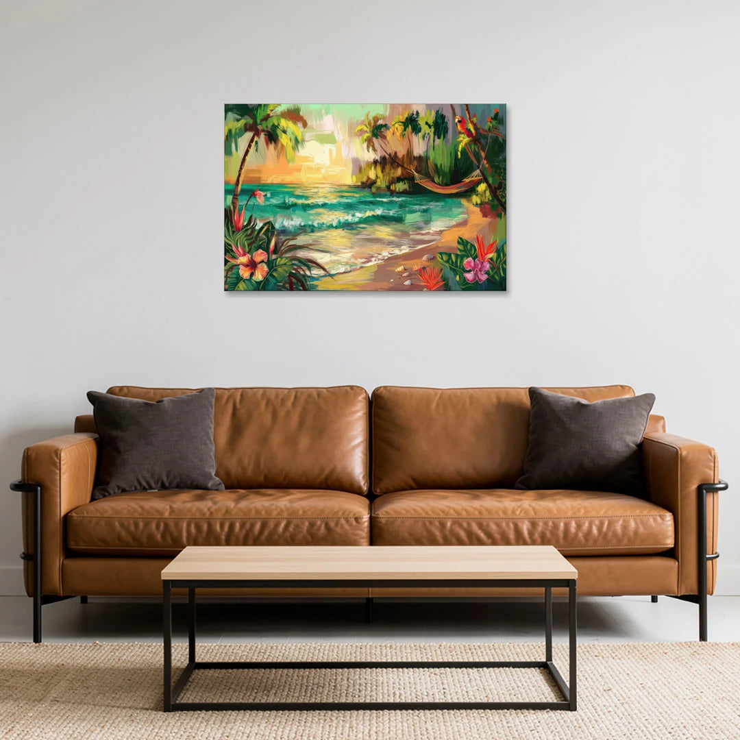 Galveston Tropical Paradise - Canvas Wall Art - Sofa - 36x24