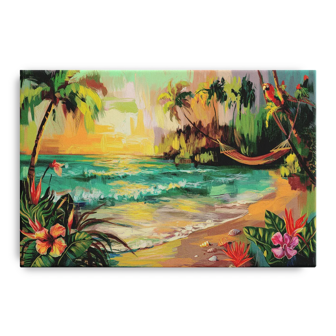 Galveston Tropical Paradise Front - Canvas Wall Art