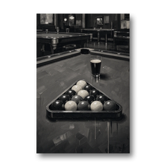 Game Room Wall Art with Racked Balls and Stout - Canvas Wall Art - Front