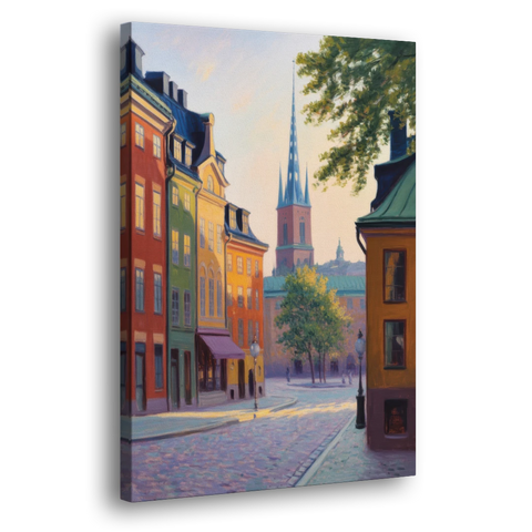 Gamla Stan Charm - Canvas Wall Art - Side