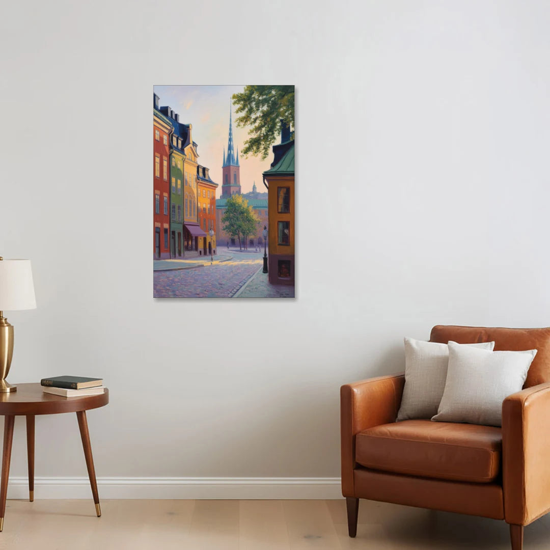 Gamla Stan Charm - Canvas Wall Art - Sofa - 24x36