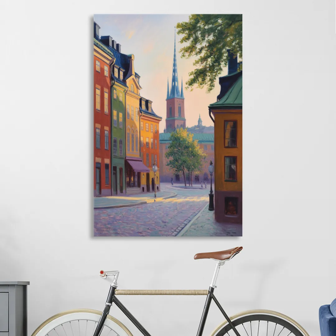 Gamla Stan Charm Sitting Room - Canvas Wall Art