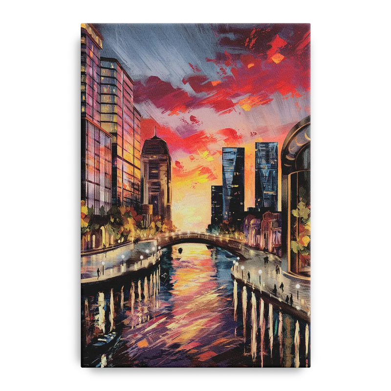 Garland Cityscape Sunset Front - Canvas Wall Art