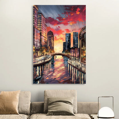 Garland Cityscape Sunset Sitting Room - Canvas Wall Art