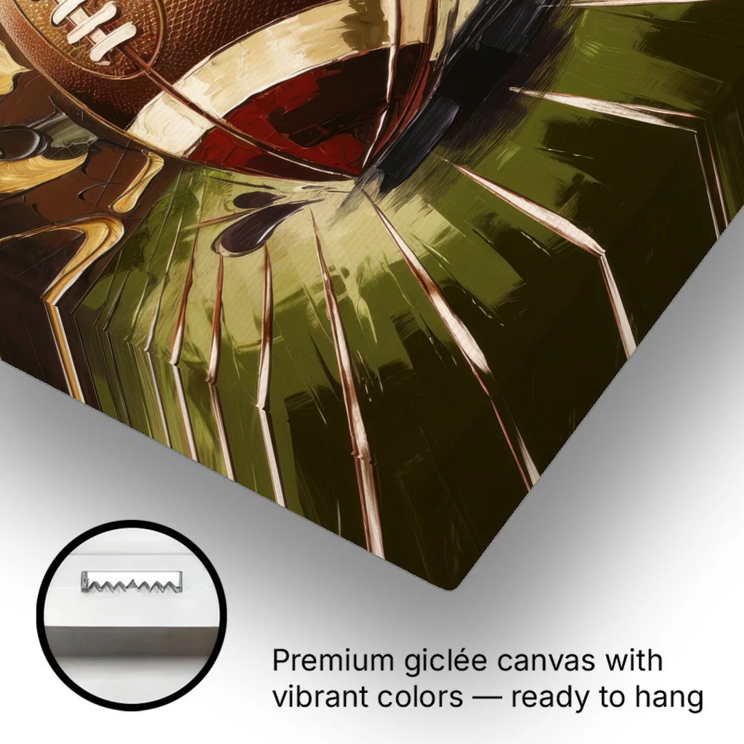 Garland Football Spirit - Canvas Wall Art - Gallery Wrap Corner