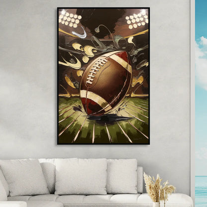 Garland Football Spirit Sitting Room - Black Canvas Wall Art