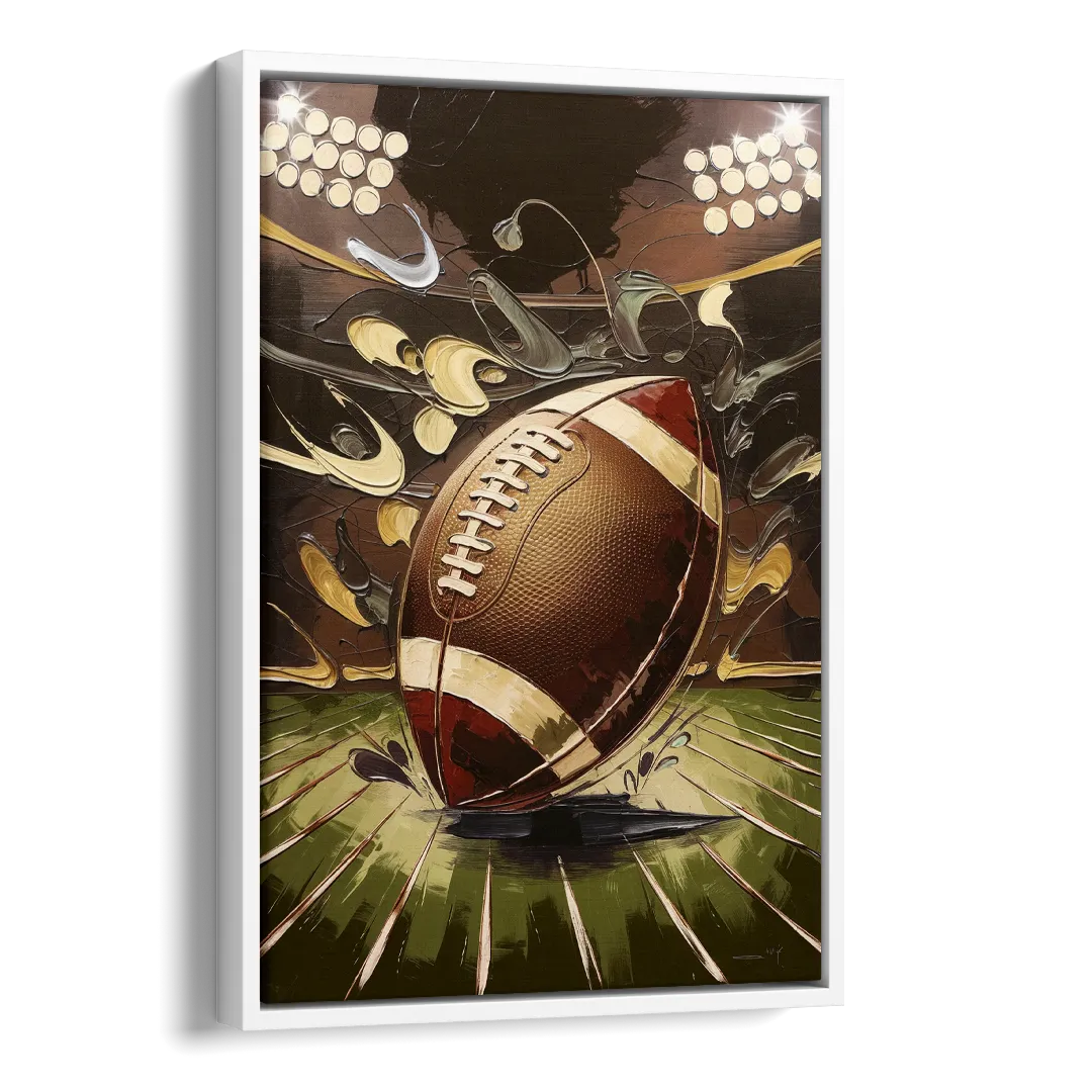 Garland Football Spirit Side - White Canvas Wall Art