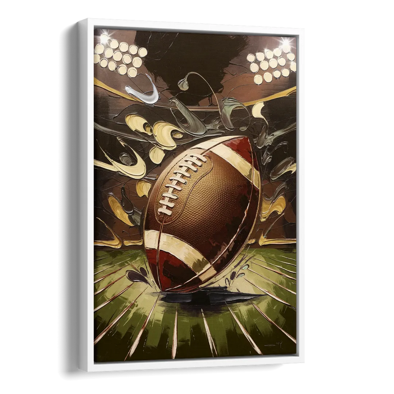 Garland Football Spirit Side - White Canvas Wall Art