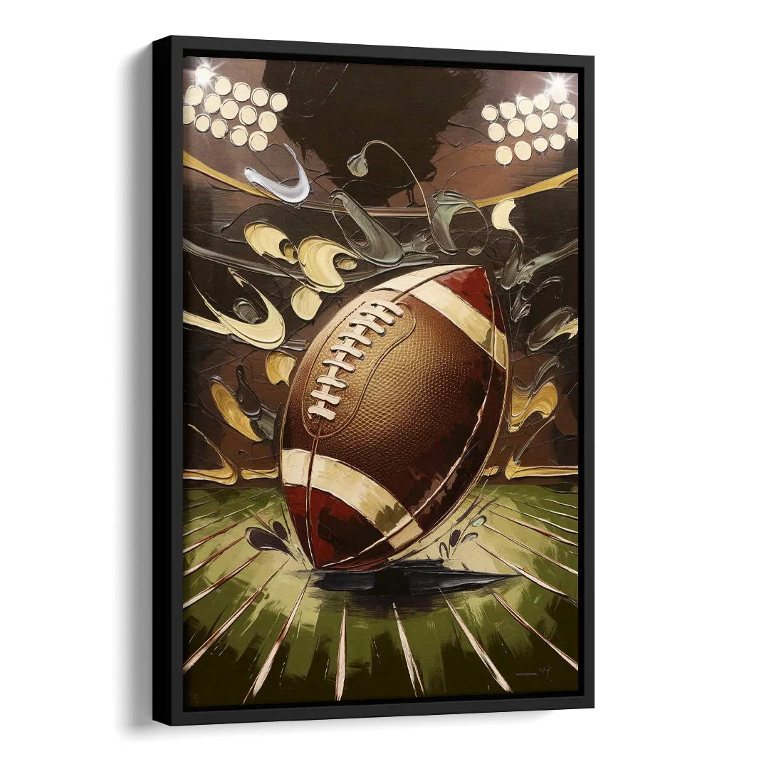 Garland Football Spirit Side - Black Canvas Wall Art