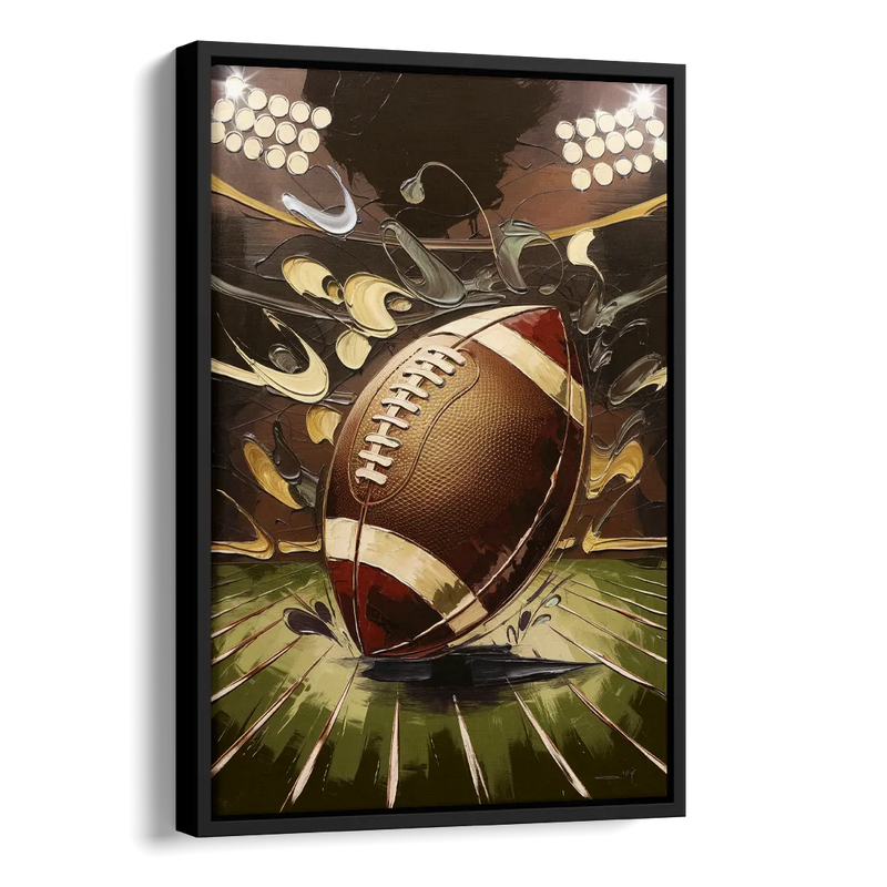 Garland Football Spirit Side - Black Canvas Wall Art