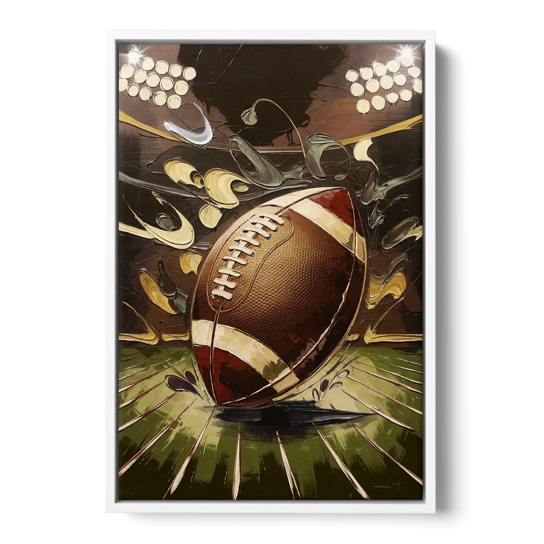 Garland Football Spirit Front - White Canvas Wall Art