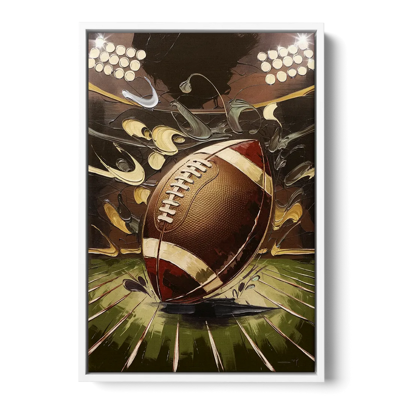 Garland Football Spirit Front - White Canvas Wall Art