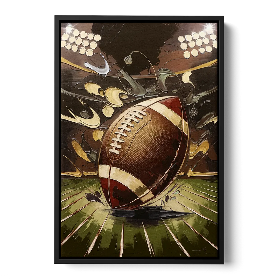 Garland Football Spirit Front - Black Canvas Wall Art