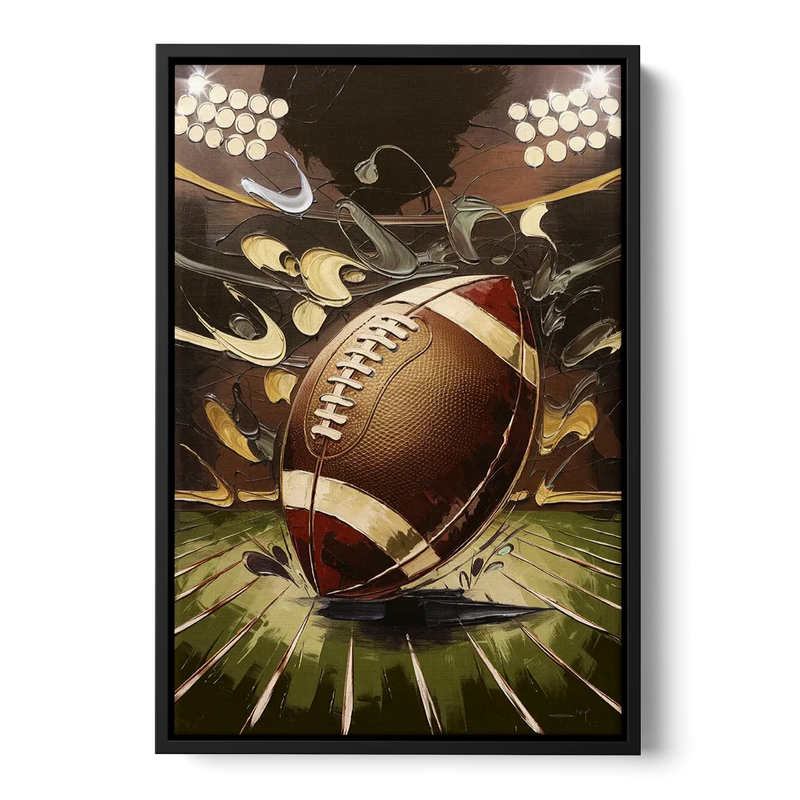 Garland Football Spirit Front - Black Canvas Wall Art