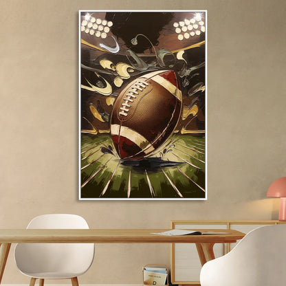 Garland Football Spirit Sitting Room - White Canvas Wall Art