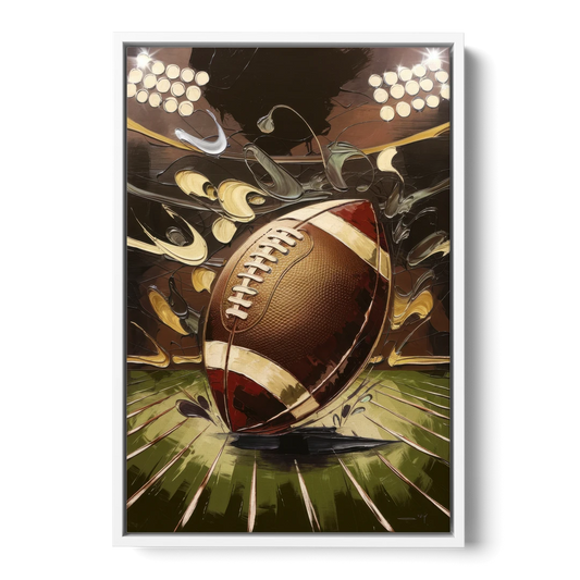 Garland Football Spirit - White Framed Canvas Wall Art - Front