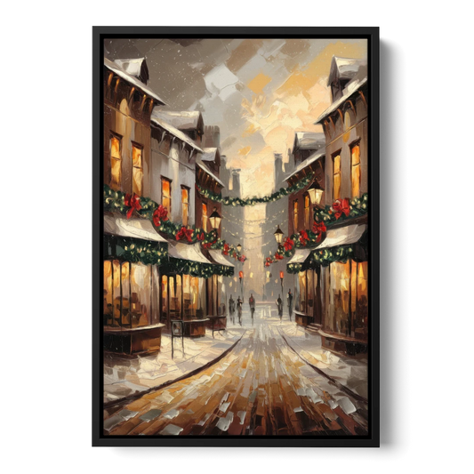 Garland Historic Downtown - Black Framed Canvas Wall Art - Front