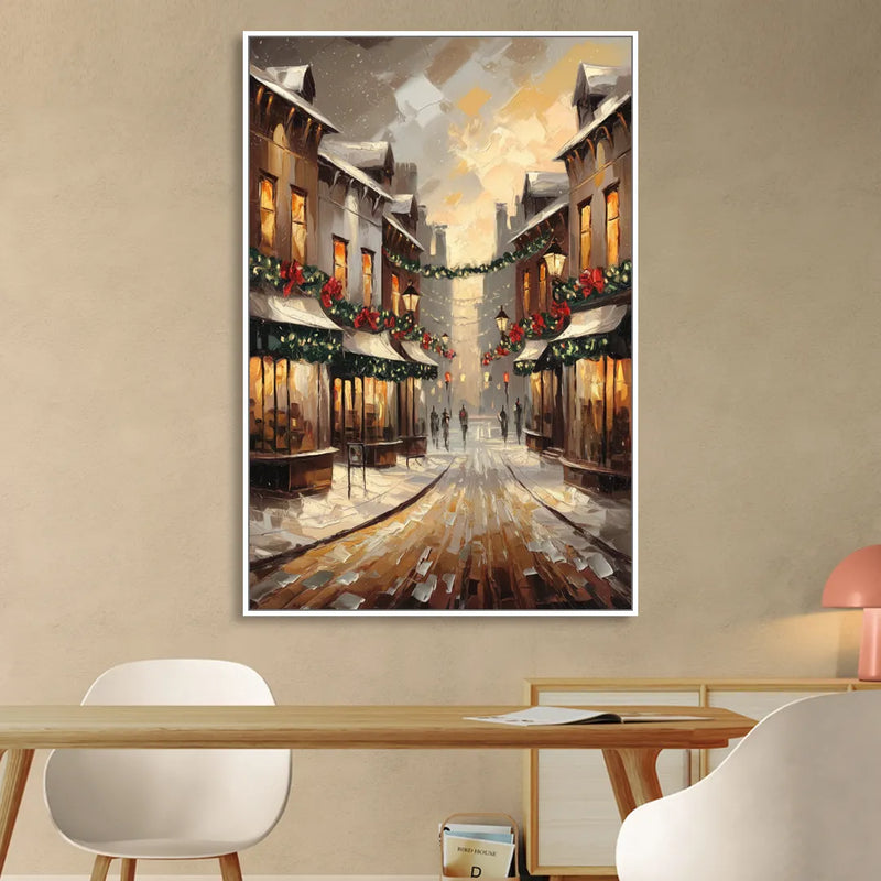 Garland Historic Downtown Living Room - White Canvas Wall Art