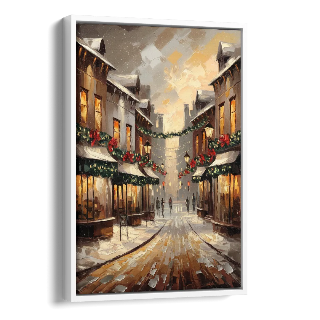 Garland Historic Downtown Side - White Canvas Wall Art