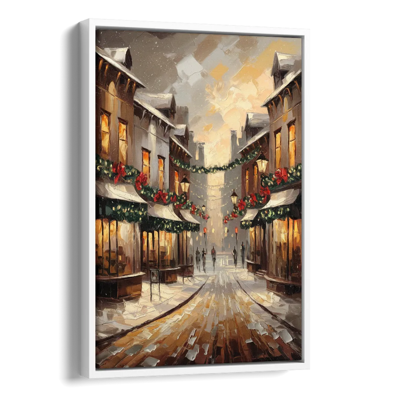 Garland Historic Downtown Side - White Canvas Wall Art