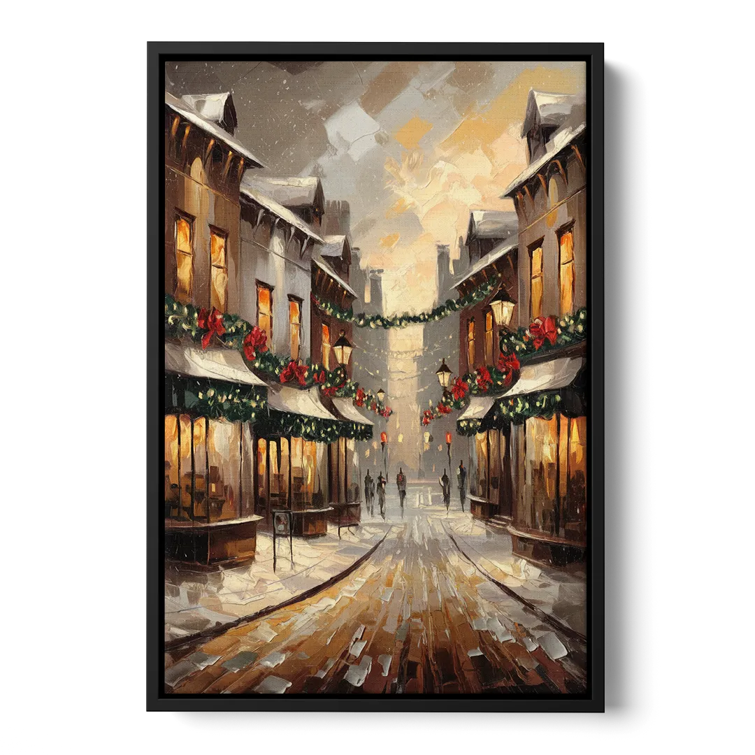 Garland Historic Downtown Front - Black Canvas Wall Art