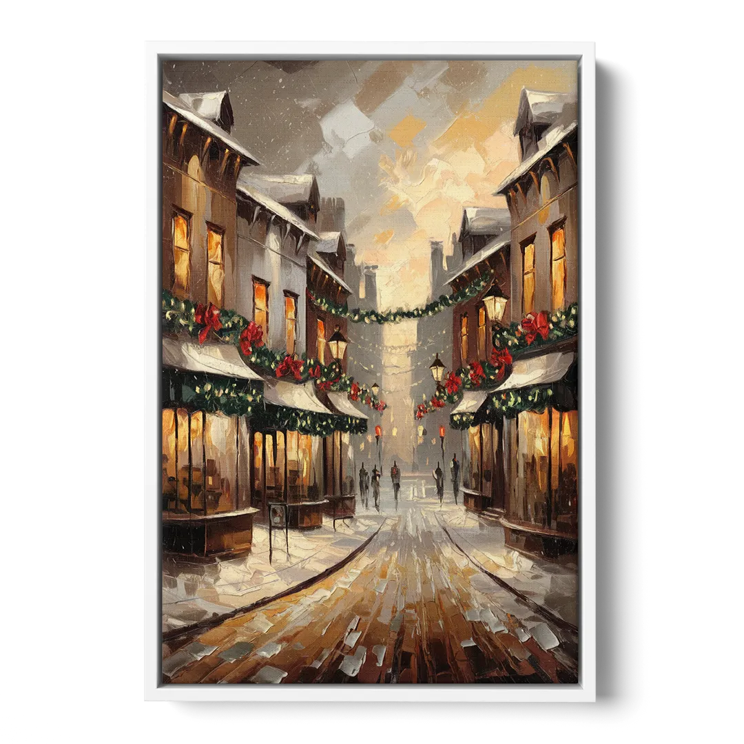 Garland Historic Downtown Front - White Canvas Wall Art