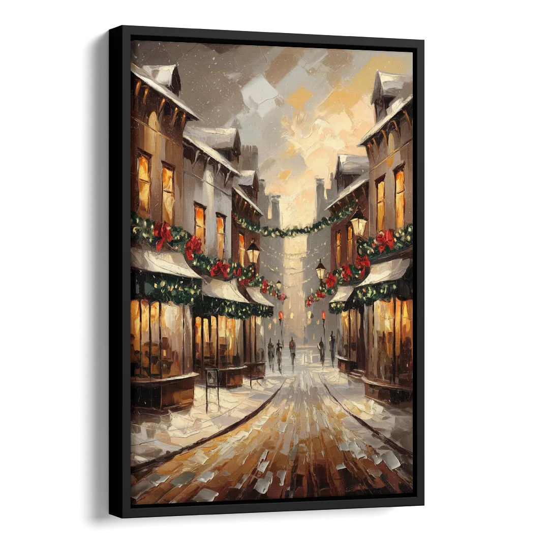 Garland Historic Downtown Side - Black Canvas Wall Art