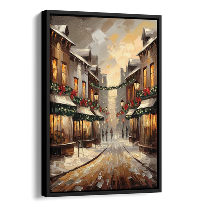 Garland Historic Downtown Side - Black Canvas Wall Art