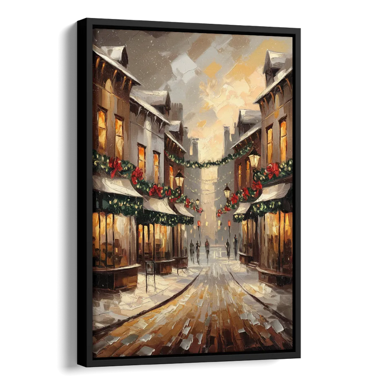 Garland Historic Downtown Side - Black Canvas Wall Art