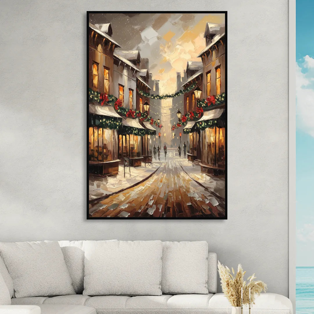 Garland Historic Downtown Living Room - Black Canvas Wall Art