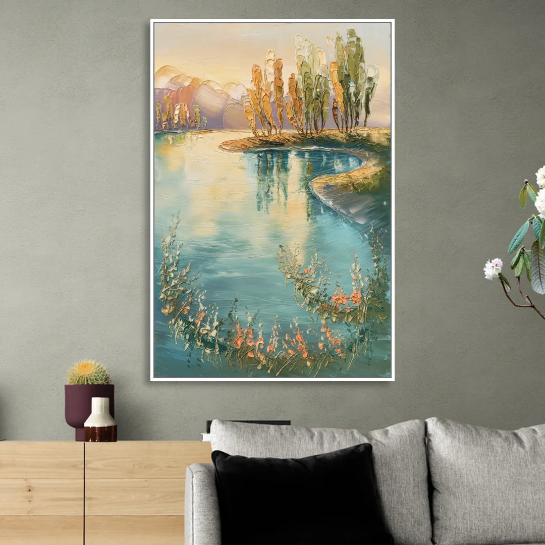 Garland Lakeside Serenity Sitting Room - White Canvas Wall Art